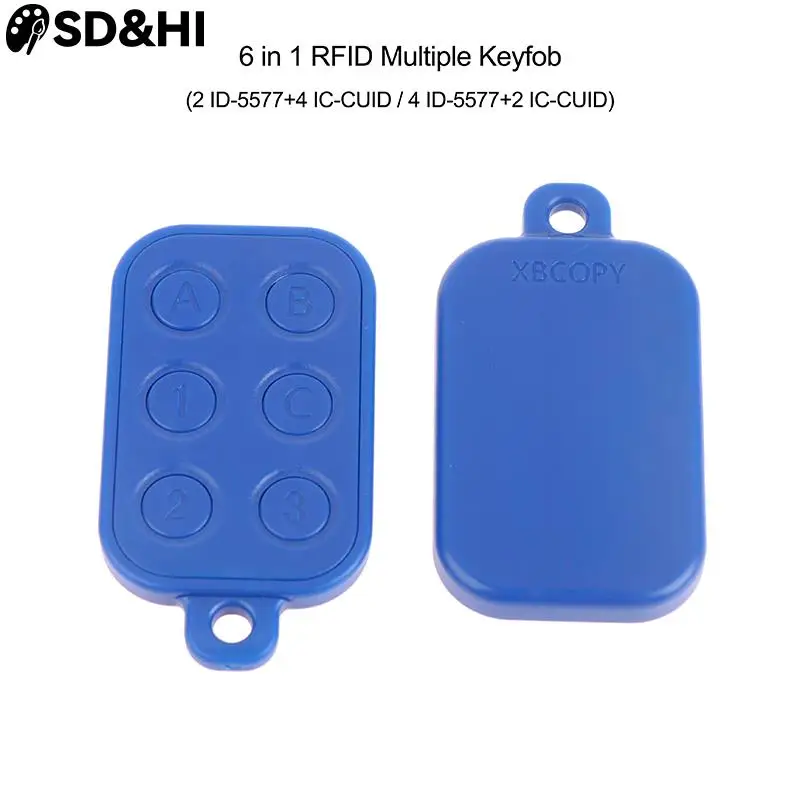 

1 шт. RFID-брелок 6 в 1 125 кГц T5577 EM ID записываемый IC 13,56 МГц 1k S50 UID сменный ключ для карты
