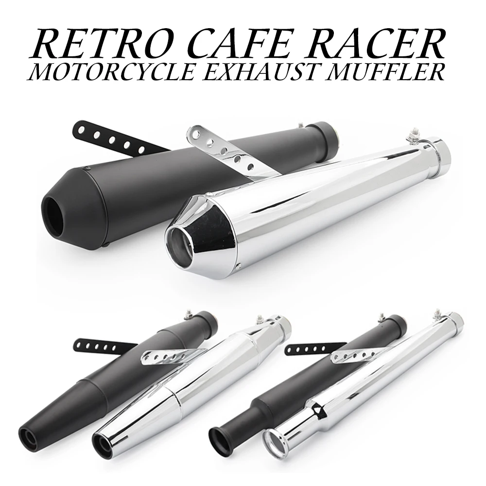 

Retro Cafe Racer Motorcycle Exhaust Muffler Pipe Modified Tail System for CG125 GN125 Cb400ss Sr400 EN125 XL883 1200 Universal