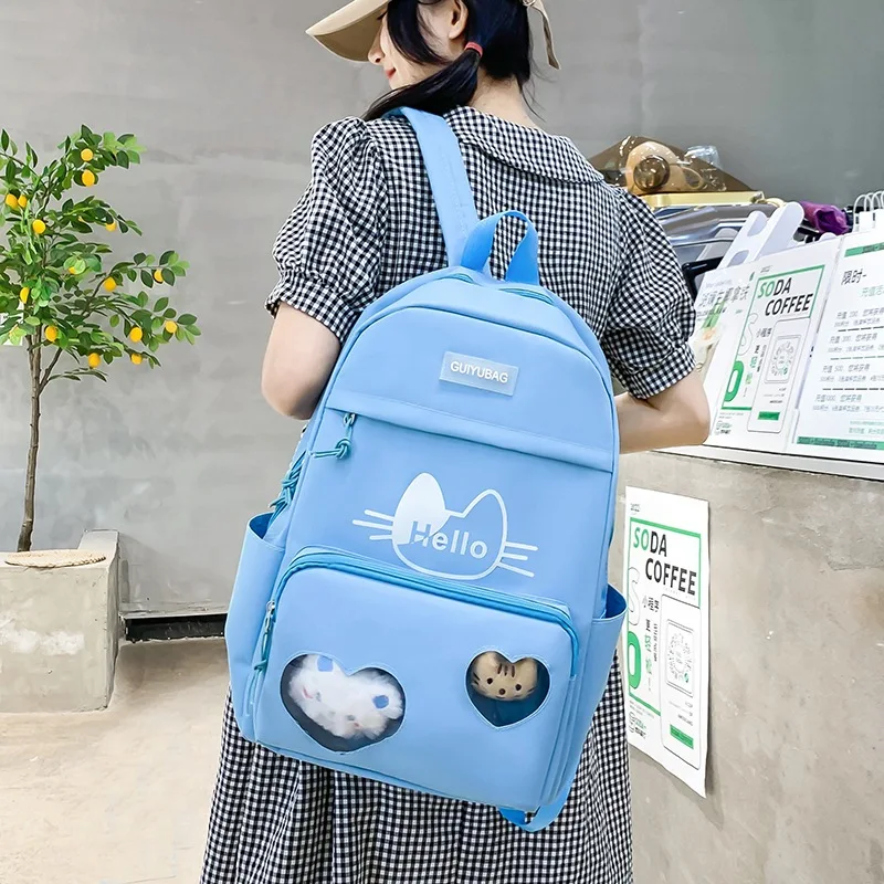 4 шт./компл. рюкзак для девочек старшей школы Модный милый школьный ранец