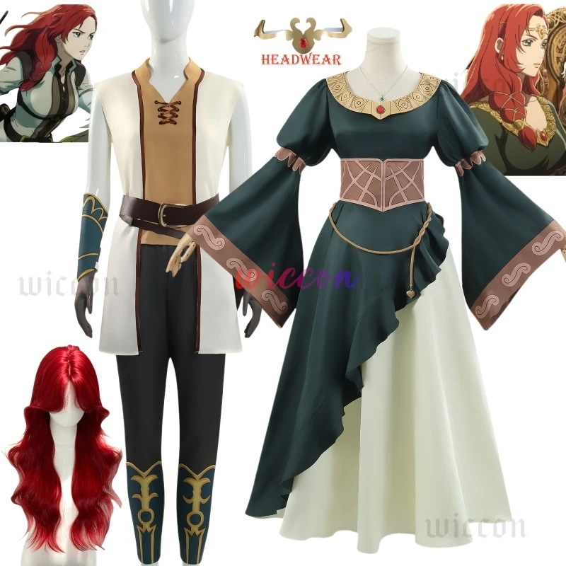 Гера Косплей Костюм Фильм Сезон 2 зеленое платье головной убор костюм наряды на