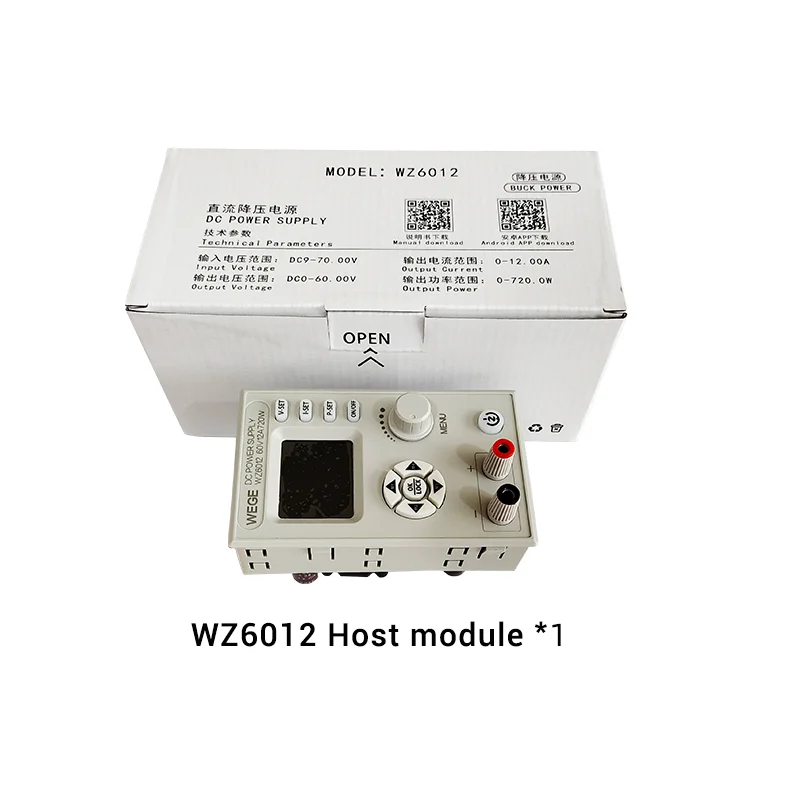 

WZ6012 High-power Adjustable 60V 12A DC Step-down Charging Module Constant Voltage Constant Current Buck Converter Power Supply