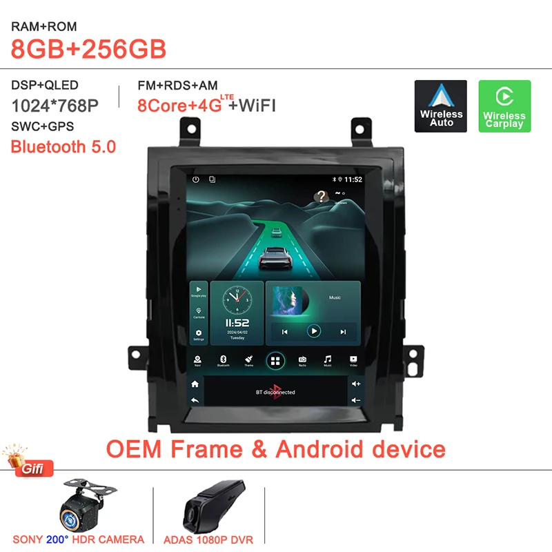 

9,7-дюймовый Android 14 для Cadillac Escalade 2007 2008 2009 2010-2013, автомобильный DVD-радио Carplay, автомультимедийный плеер, GPS-навигация