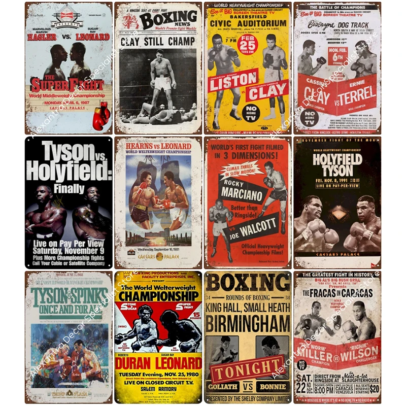 

Boxing Metal Sign Tin Sign Plaque Metal Tyson Vintage Pub Retro Wall Decor for Bar Pub Club Man Cave Metal Posters