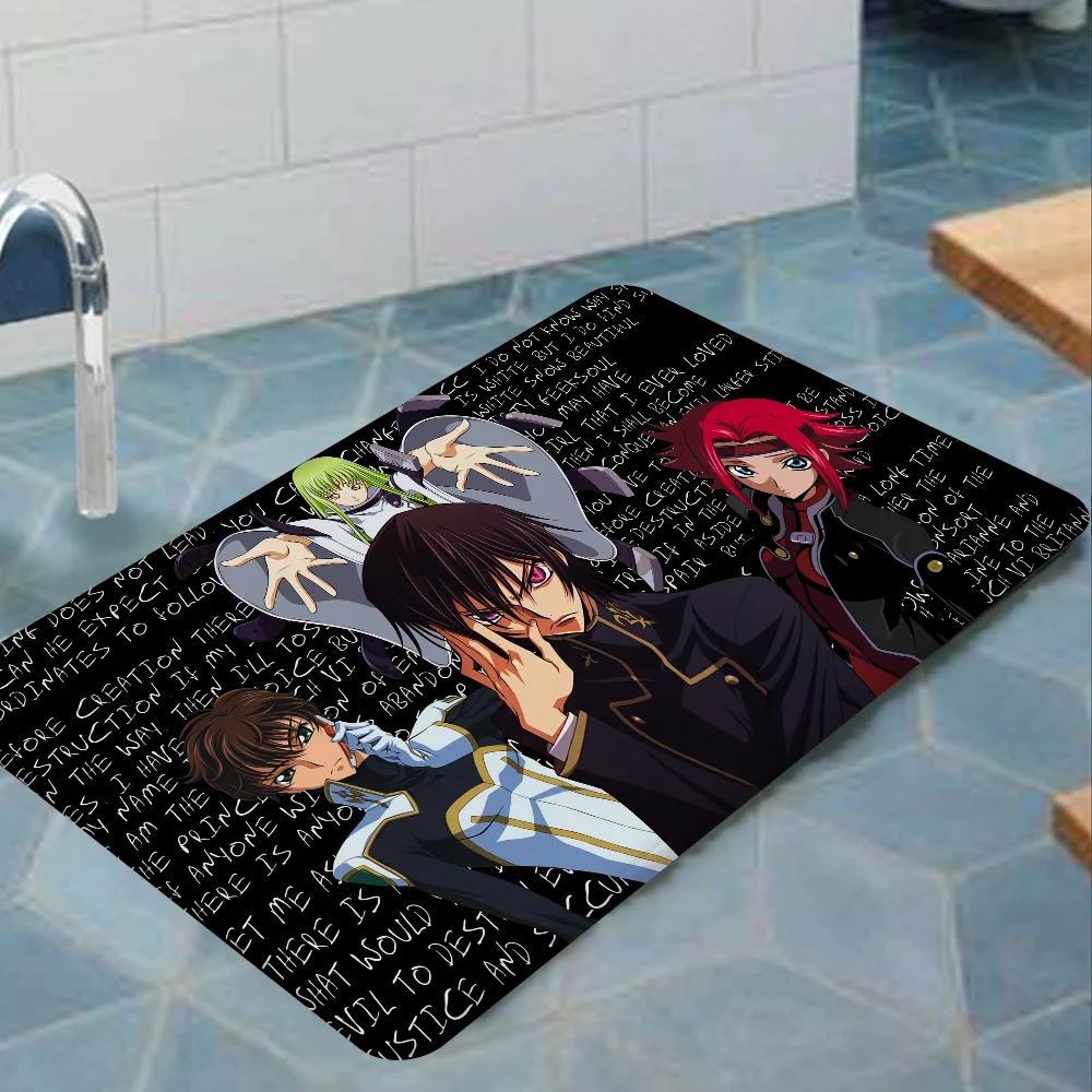 Code Geass Floor Mat INS Style Soft Bedroom House Laundry Room Anti-skid Household Carpets