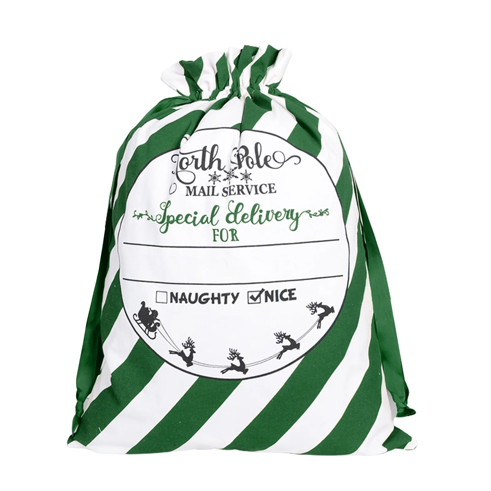 

Santa Gift Bag Candy Bag Reusable Canvas Sacks Drawstring Bag Merry Christmas Decorations For Home New Year 2021