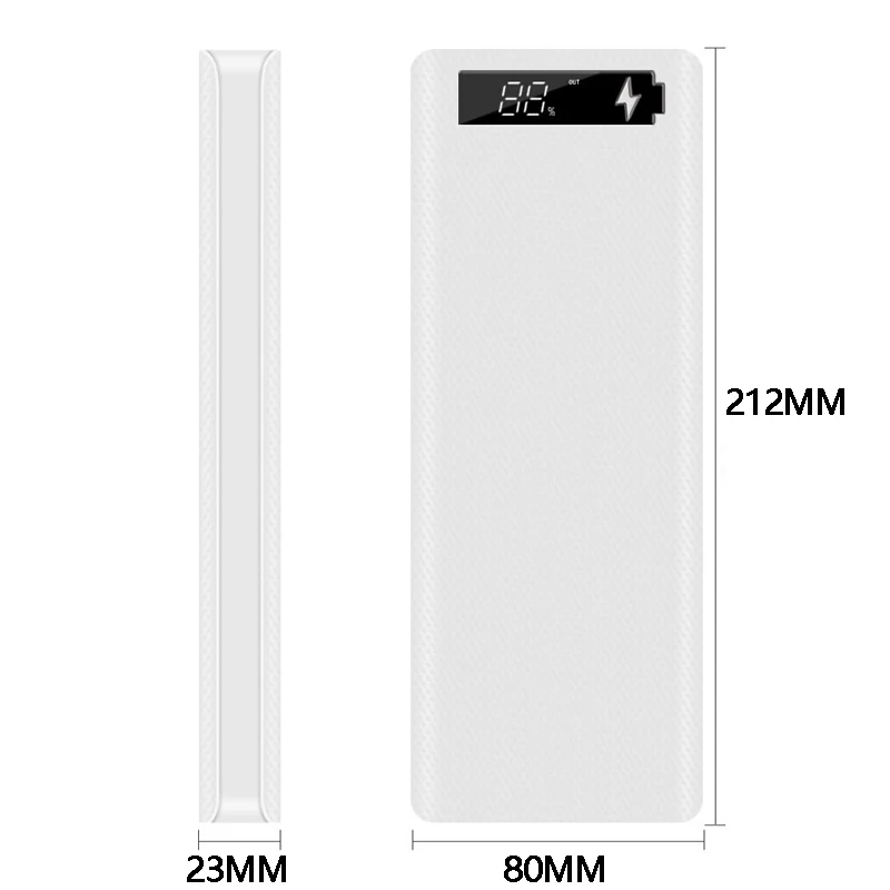 10*18650 быстрая зарядка чехол для внешнего аккумулятора с двумя USB-портами QC 3 0 PD