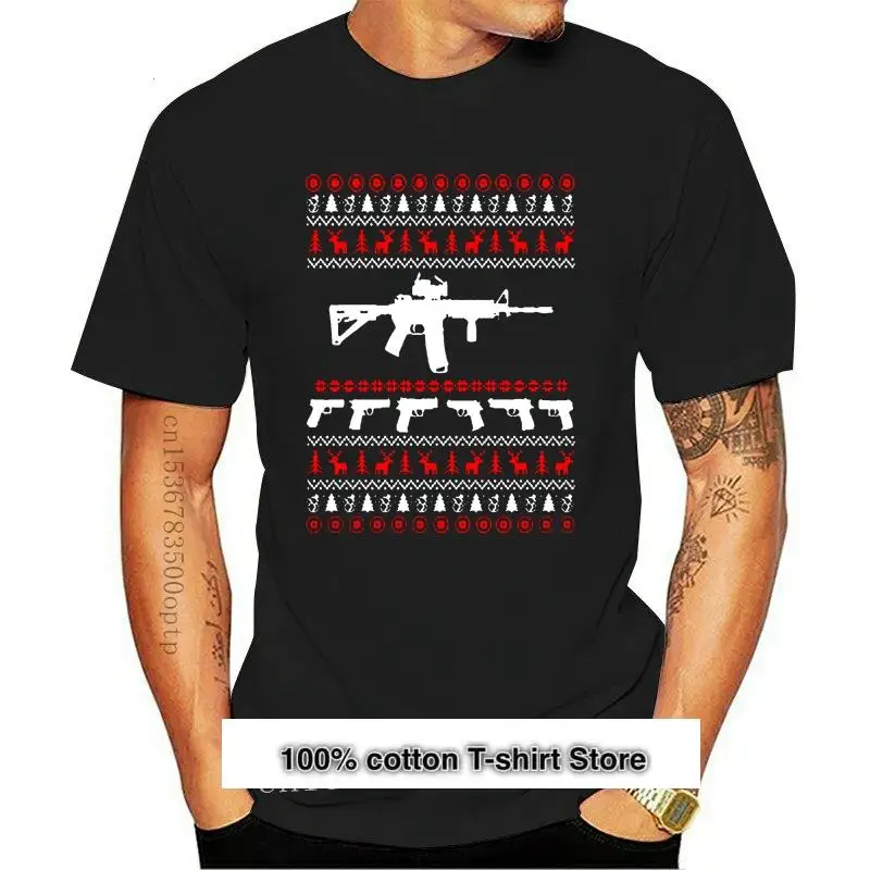 

Camiseta divertida para hombres y mujeres, suéter de Navidad del ejército de pistolas, nueva