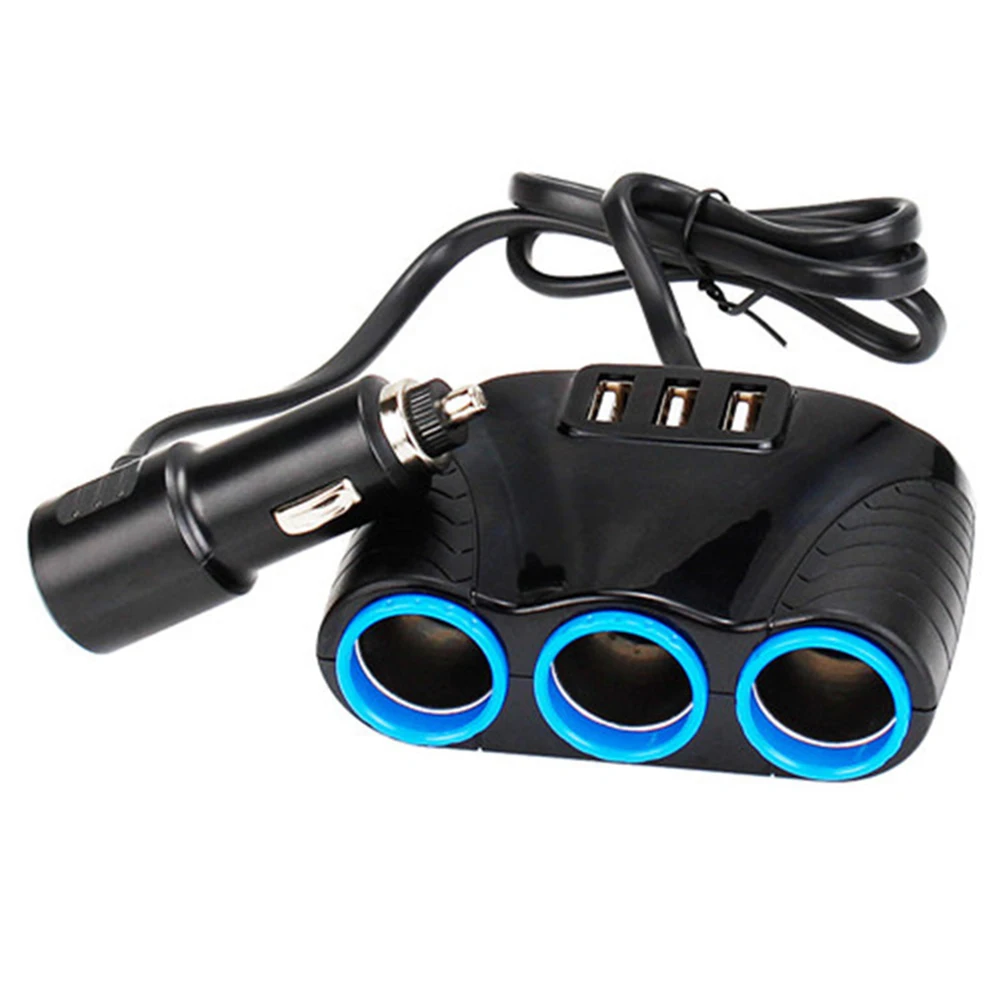 

Universal Car Charger Portable 120W 12V/24V Power Outlet Splitter 3 USB Ports Accurate Parameters Durable Design