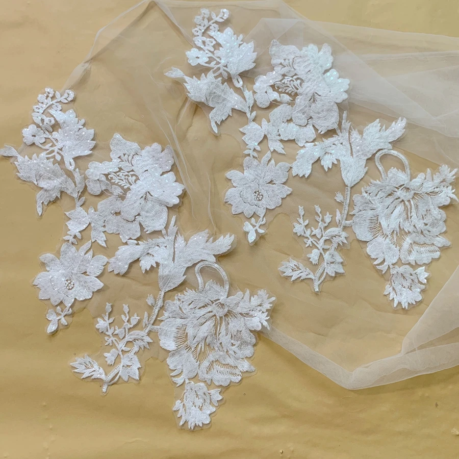 5 шт., кружевные нашивки с блестками, 50 х28 см 5 шт., кружевные нашивки с блестками, 50 х28 см