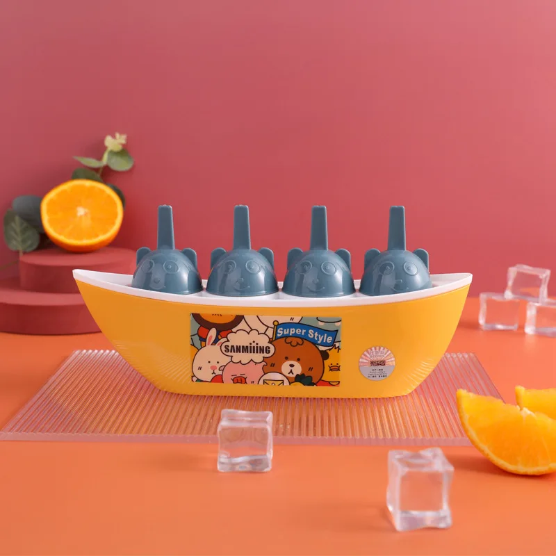 

Baby Creative Popsicle Mold Cartoon Three-dimensional Ice Cream Homemade Ice Mold DIY Children Popsicle Box Maker Ice Tray