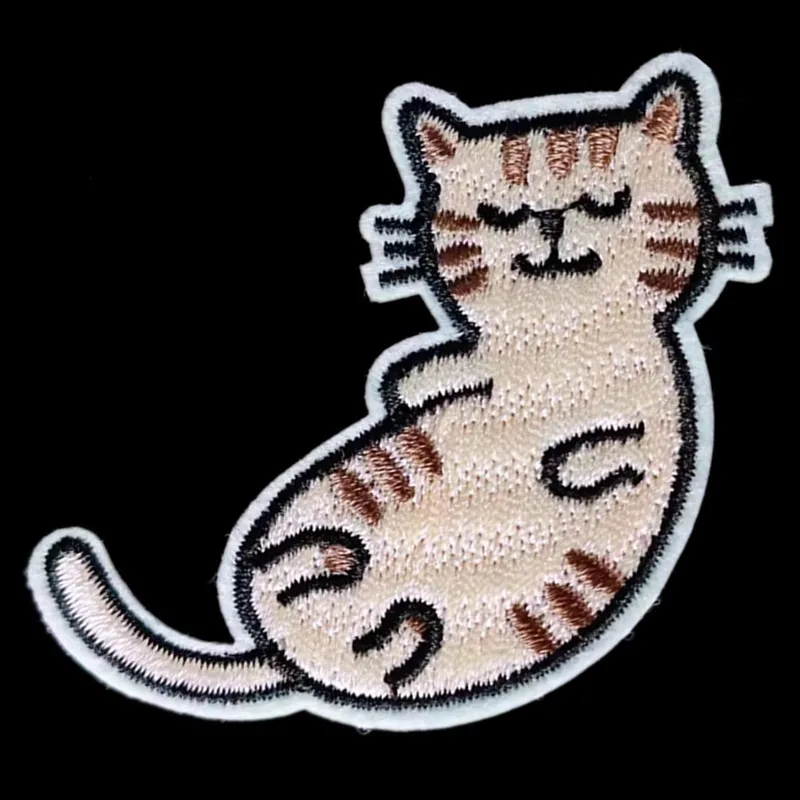 

Embroidery Animal Patch Leisure Cat Iron on Patch for clothing accessories Cute Style Pattern Logo Strange things Diy Gifts