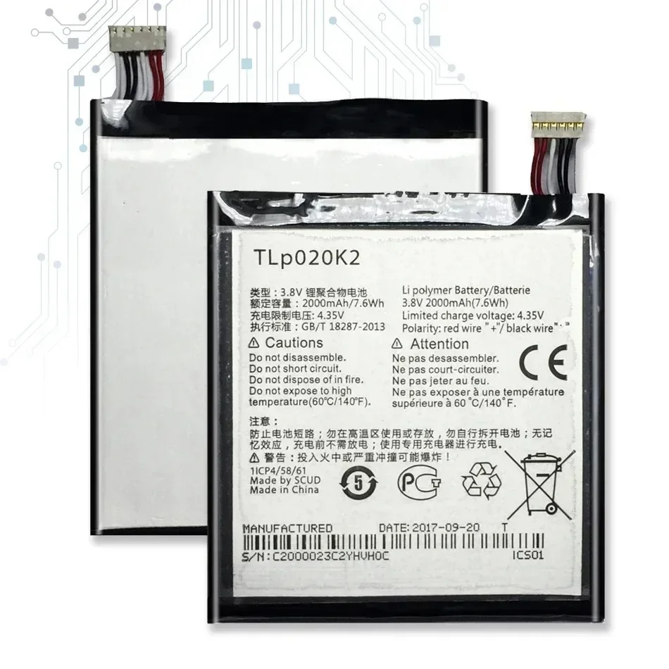 Сменный аккумулятор для смартфона TLP020K2 TLp020Kj 2000 мАч Alcatel One Touch 6039H 6039Y 6039K Idol 3 4 7