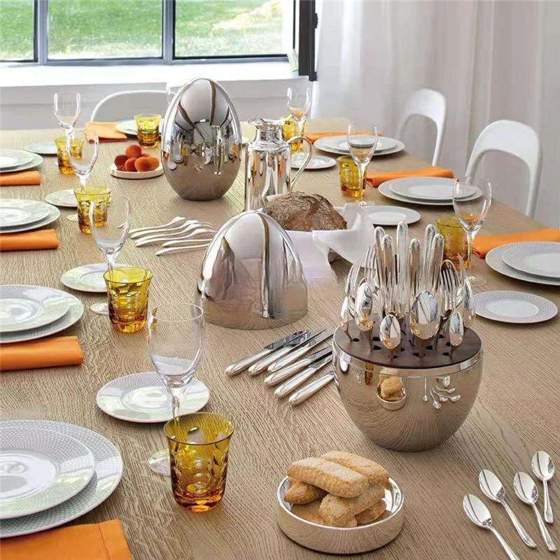 

Egg Dinner 24 Piece Set Stainless Steel Cutlery Luxury Cutlery Set Cutlery Western Food Retro Quality kitchen table set