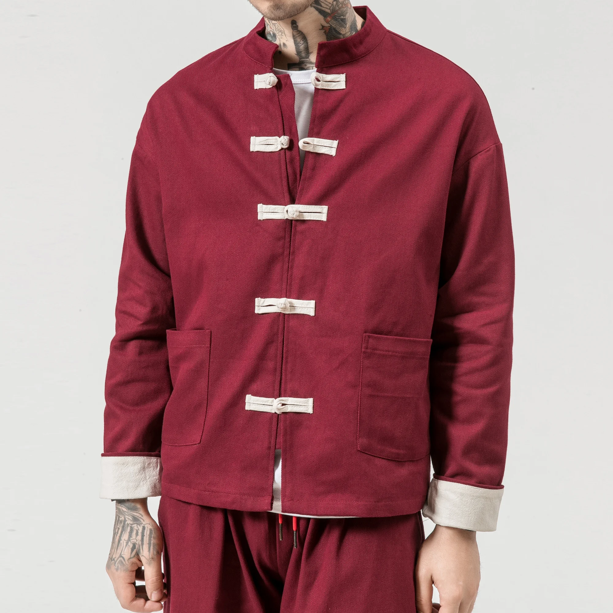 

Dress Chinese Traditional Plus Size Wu Dang Hanfu Men Tai Chi Casual Jacket Harajuku Long Sleeve Coats Oversize Tang Suit Top