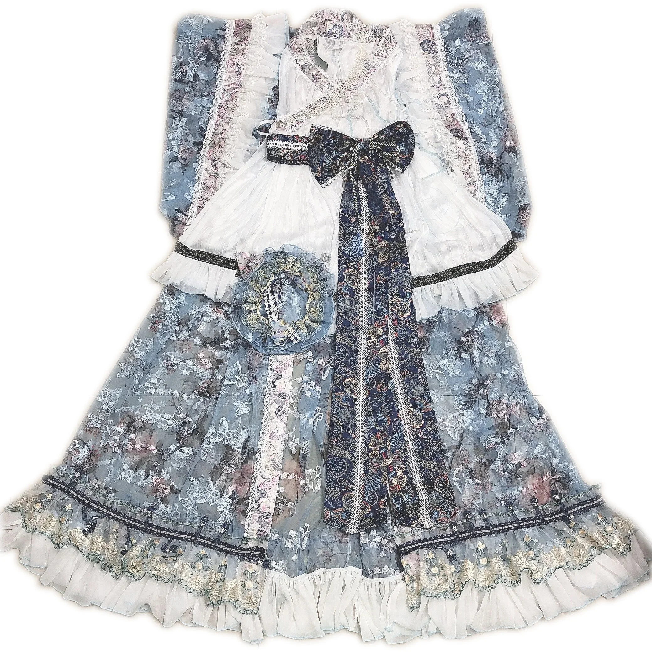 [На заказ] Amine Touhou Project Saigyōji Yuyuko Косплей Костюм UUZ Хэллоуин наряды женское