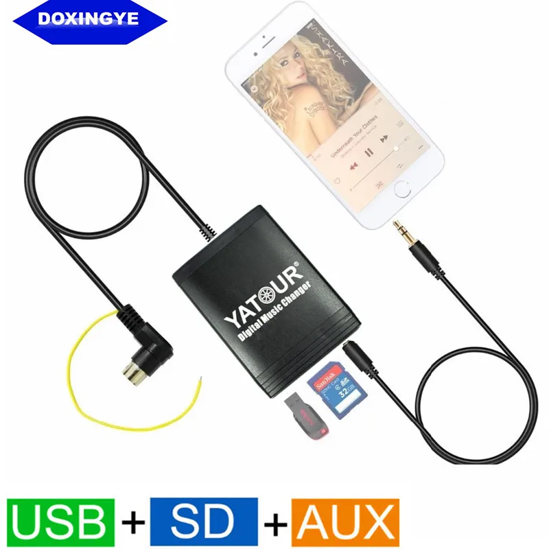 Адаптер DOXINGYE Автомобильный USB, SD AUX CD, устройство для смены цифровой музыки, автомобильный mp3-конвертер для Volvo HU-series C70 S40/60/80 V70 интерфейс