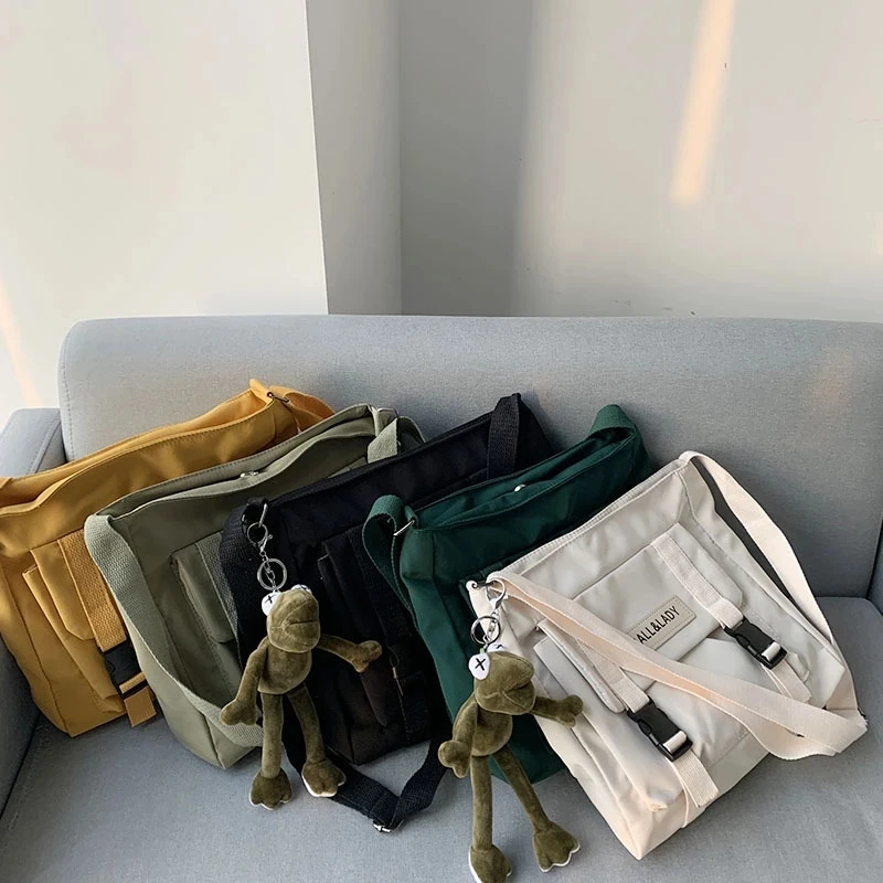 Japanese simple messenger bag Korean bag student nylon waterproof canvas bag crossbody bags for women satchels