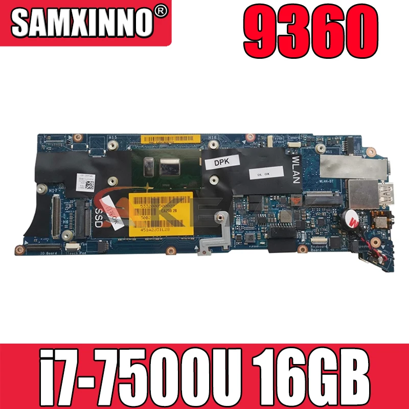 

Оригинальная материнская плата для ноутбука DELL XPS 13, 9350, 9360, стандартная материнская плата, Φ SR2ZV с 16 Гб оперативной памяти DDR4