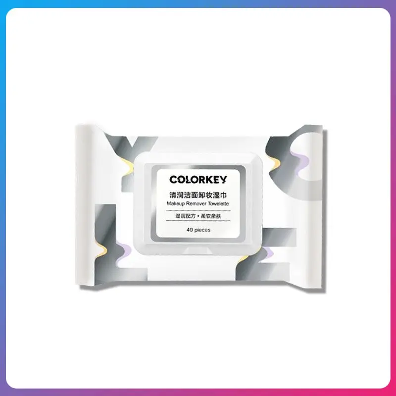 

Colorkey 40pcs Makeup Remover Wipes Portable Mild Deep Cleansing Moisturizing Facial Washing Skin Clean Care TSLM1