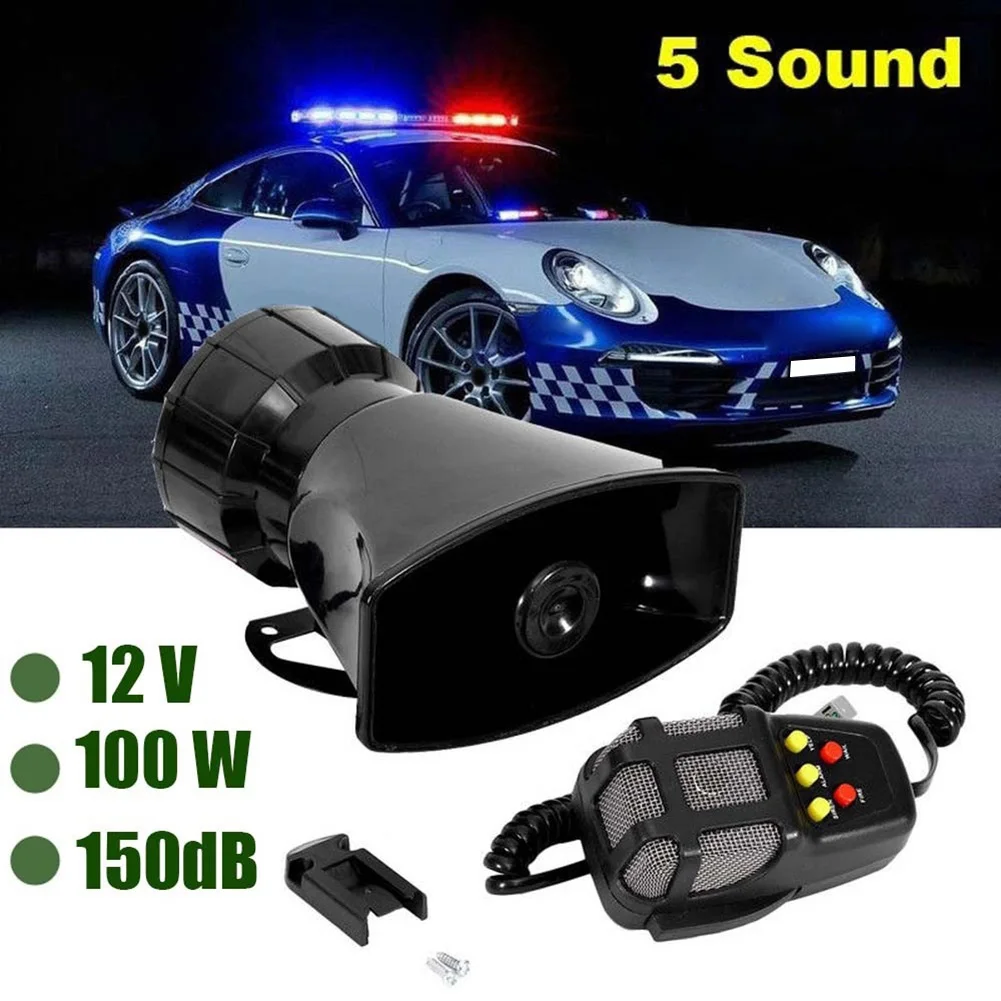 

5/7 Tone 12V 100W Megaphone Loud Car Warning Alarm Speakers 110DB Car Horn Police Fire Siren Air Horn Car Ccessories New