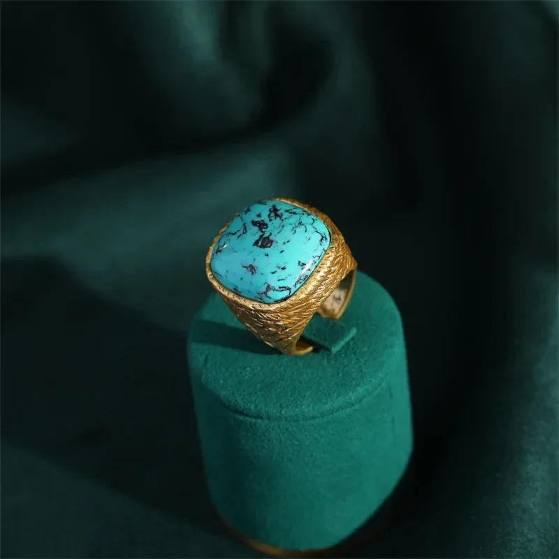 Набор ювелирных изделий ручной работы с головой красоты из синего камня