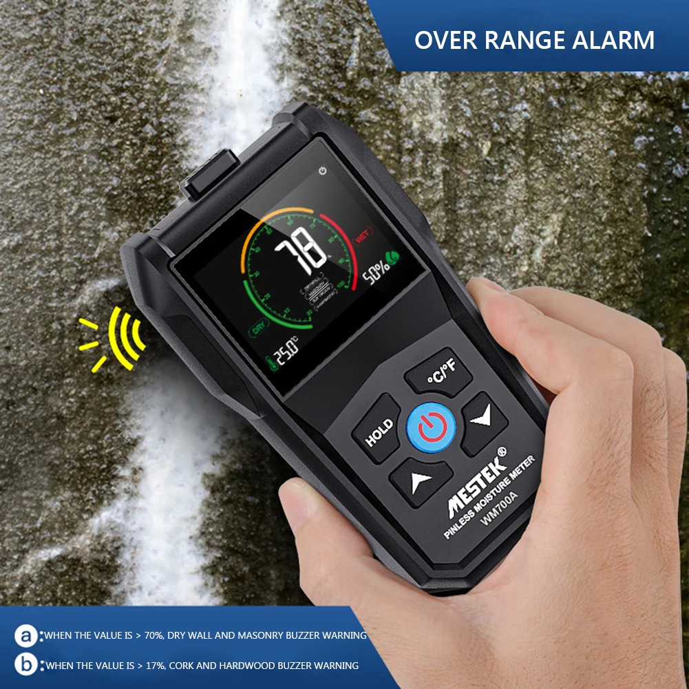 

Non Contact Timber Damp Detector Hygrometer Digital Display Wood Moisture Meter Environmental Temperature Humidity Tester