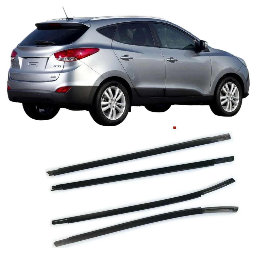 

4-наружное черное резиновое стекло для окон Hyundai IX35 82210-2S000, уплотнитель для Tucson LM 2nd 2010-2013, защита