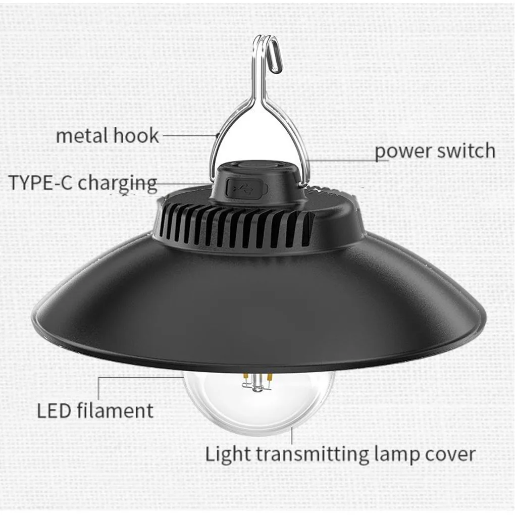

Новая круглая черная подвесная Металлическая лампа для палатки с аккумулятором, долговечные удобные лампы для кемпинга, пешего туризма, улицы