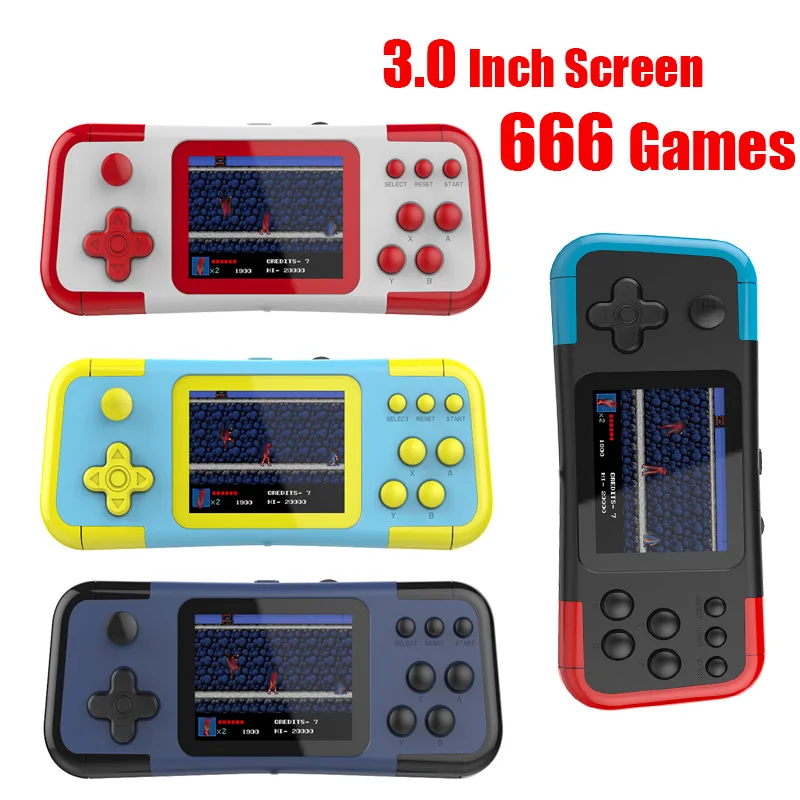 

Retro Handheld Game Console 8 Bit Video Gaming Consola 3 Inch 666 Classic Games Built In Mini Game Consoles for NES AV Output