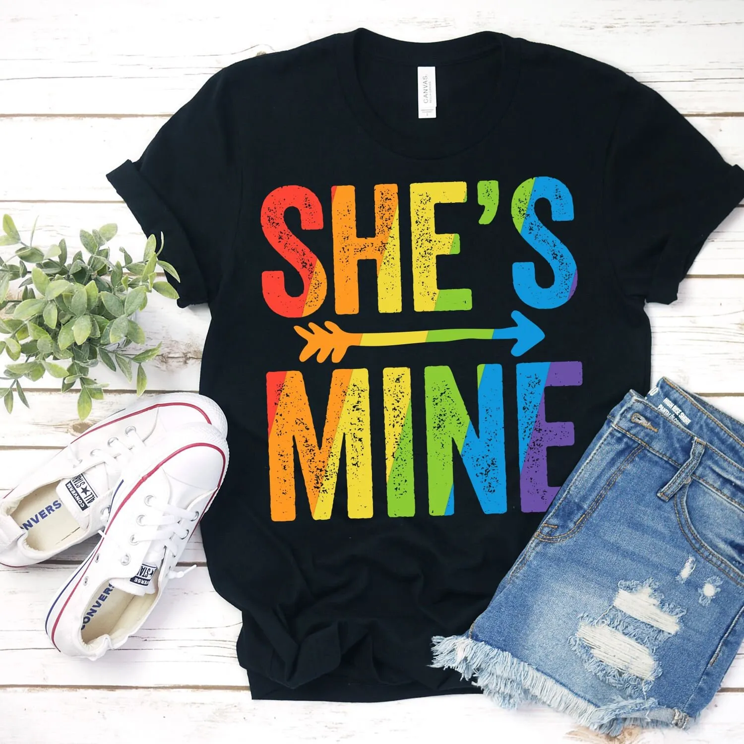 Футболка She s Mine лесбийская пара невеста ЛГБТ свадьба забавный гей