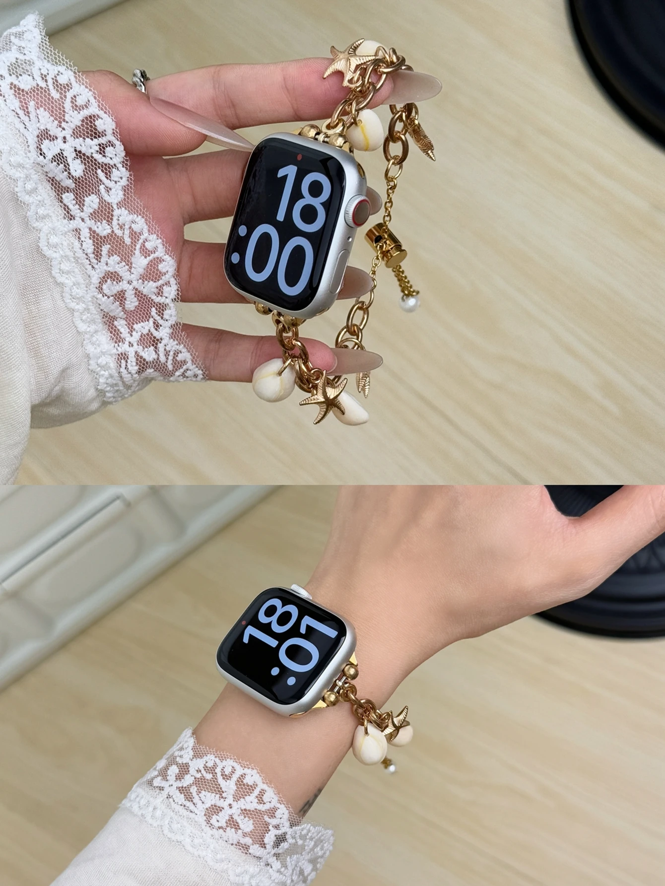 Фото Отличная металлическая звезда в виде морской звезды для ремешка Apple Watch серии 8/7/6/10/9 40 мм 41 мм 38 мм 42 мм 44 мм 45 мм 46 мм ремешок №5
