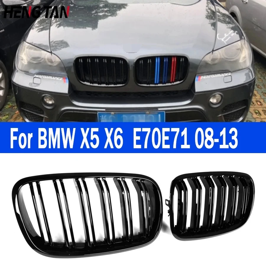 Для BMW X5 X6 серии E70 E71 2008-2013 автомобильный Стайлинг яркий черный ABS передний бампер