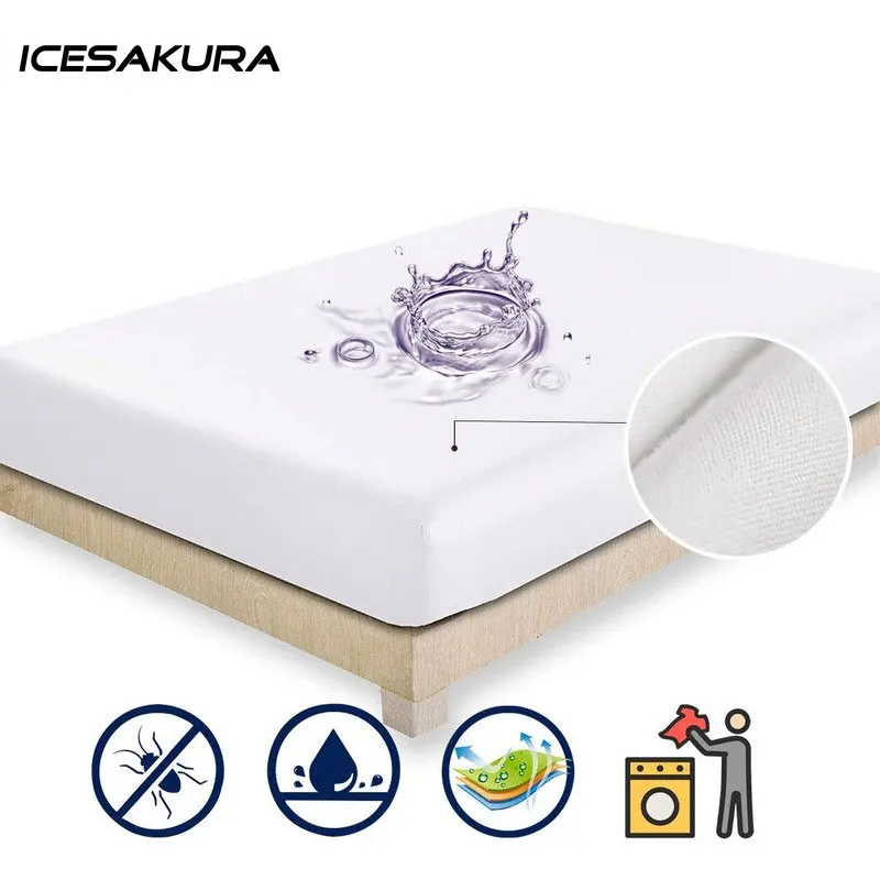 Cover Pad Queen Solid Bed Cover Breathable Mattress Protecto