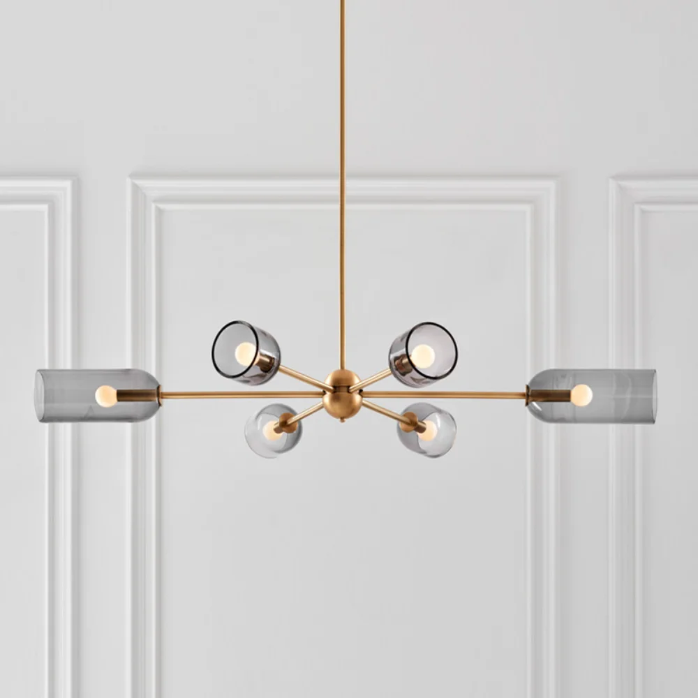 

Postmodern personality bar chandelier Nordic simple home decoration dining room bedroom living room golden chandelier hogar