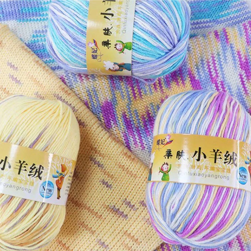 Вязание крючком средне тонкая детская пряжа сделай сам 50 г в рулоне.