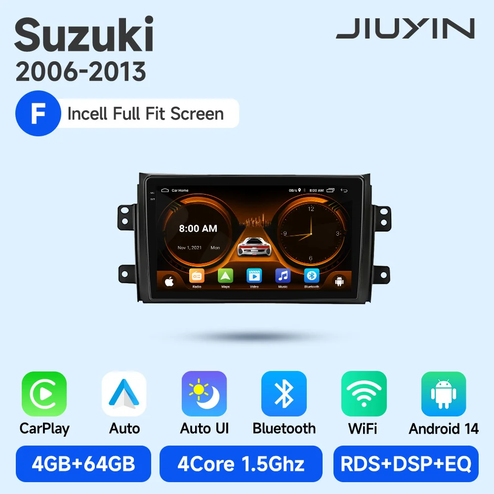 

Мультимедийный видеоплеер для Suzuki SX4 2006-2013 Fiat Sedici 2005-2014, автомобильная стереосистема, GPS Carplay, Android Auto 2 din, головное устройство