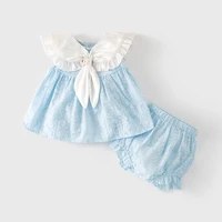 girls suits summer thin section 2022 new childrens foreign style female baby summer dress skirt shorts two piece set