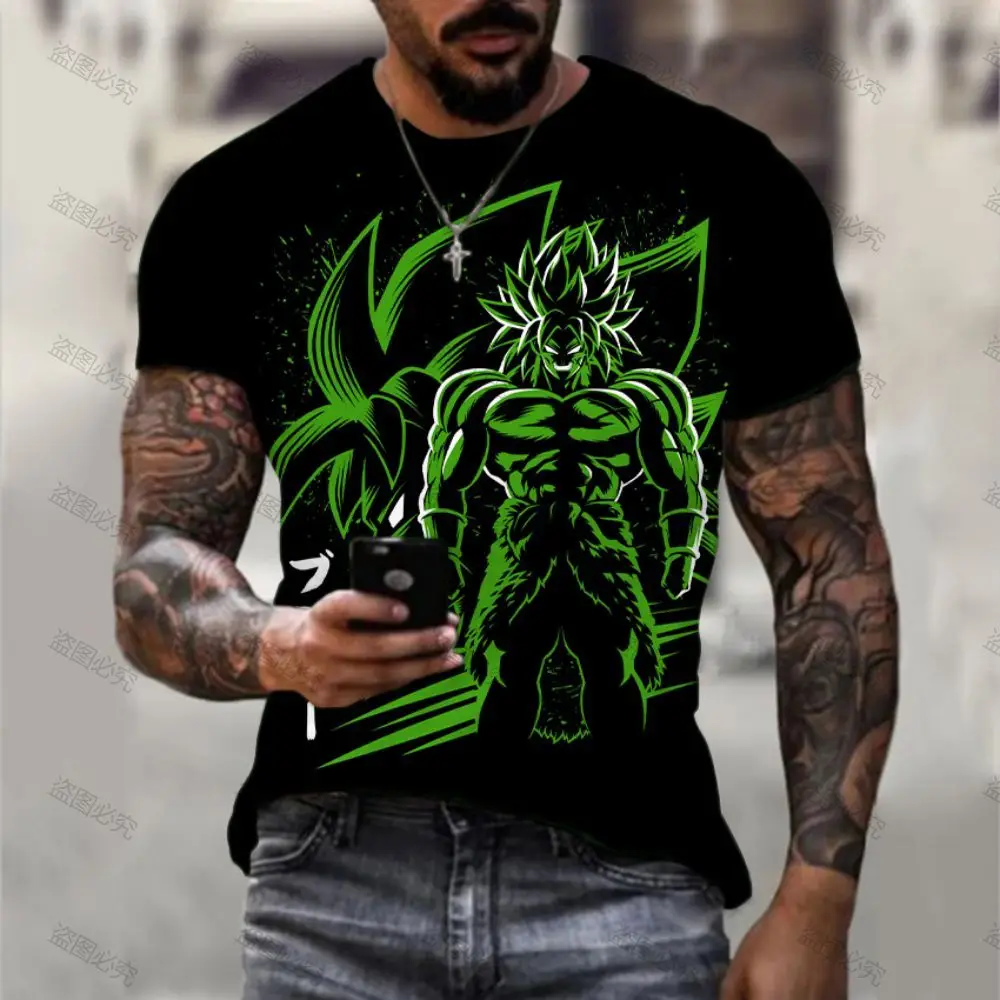 

Printed T-shirt Dragon Ball Z Vegeta Goku High Quality Men Streetwear Y2k Essentials Men's 2024 Clothing Fashion T-shirts New