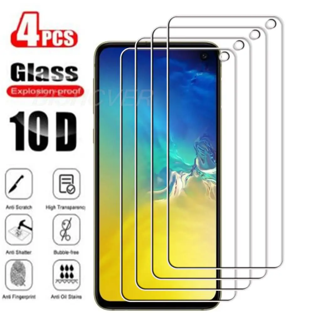 

4Pcs Tempered Glass FOR Samsung Galaxy S10e 5.8" 2019 SM-G970F/DS G970U G970W Screen Protector Protective Glass Film 9H