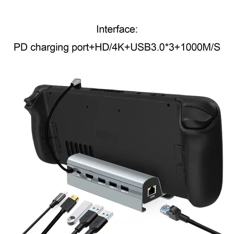 

Новинка док-станция для игр 6 в 1 портативный держатель концентратора USB 3.0 Type-c зарядное устройство для игровых консолей/мобильных телефонов