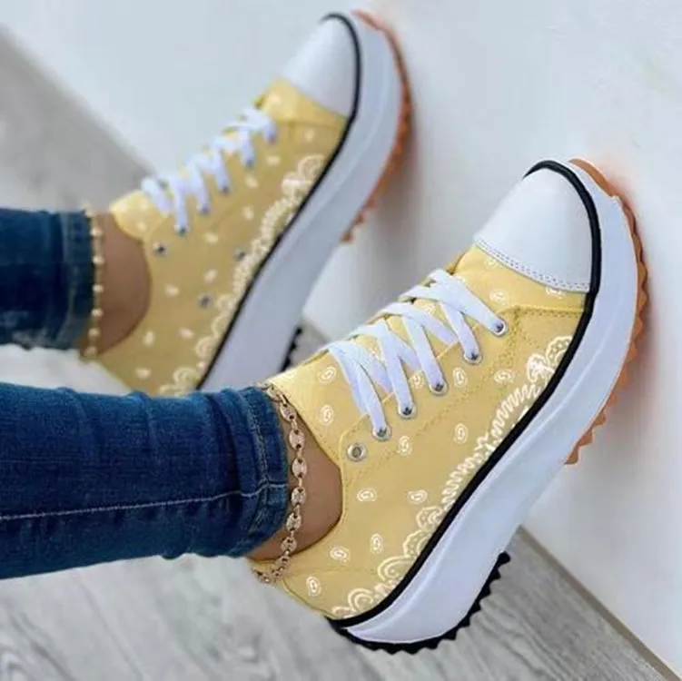 

2022 New Women's Shoes Fashion Casual Trend Solid Color Canvas High-top Thick-soled Comfortable All-match Sneakers