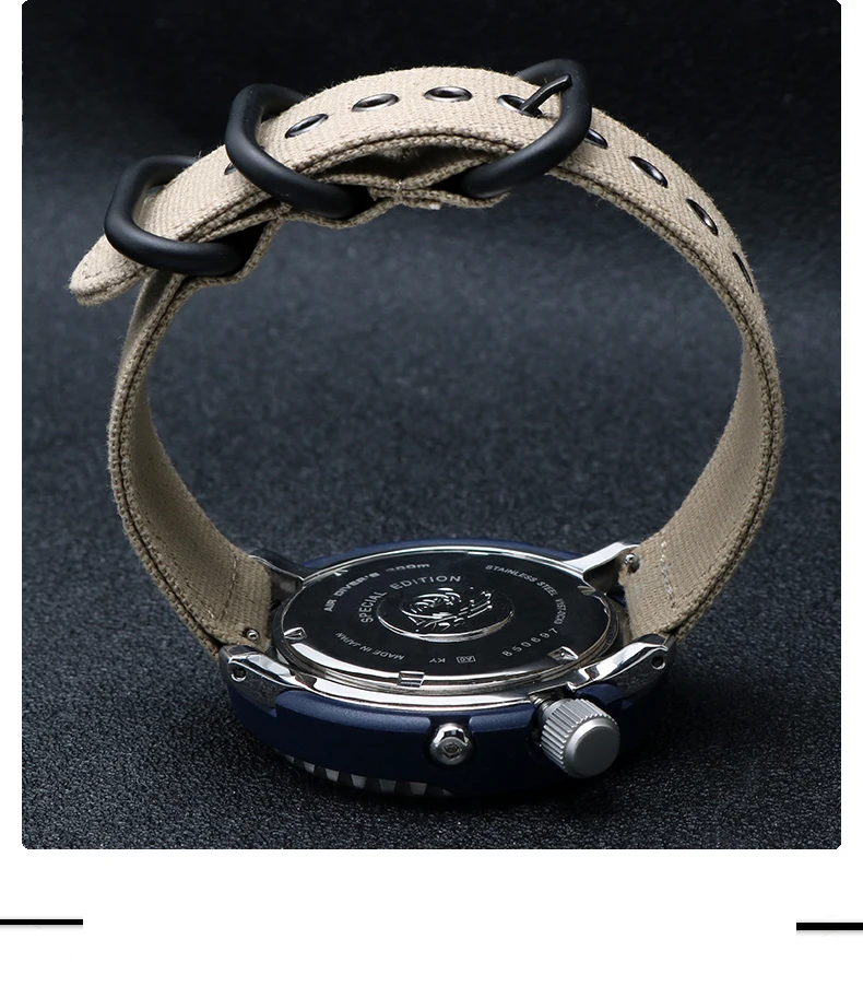 Ремешок нейлоновый для Citizen BM8475 Seiko No.5 Мужской Воздухопроницаемый холщовый