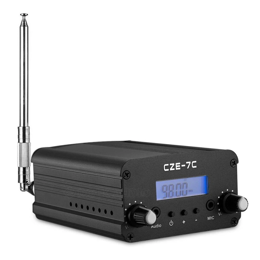

12V CZE-7C FM Stereo PLL Transmitter 76-108MHZ GP Antenna +Powersupply FM Kit