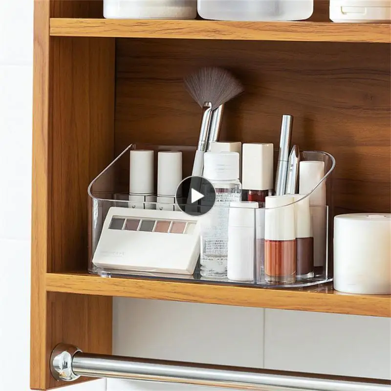 

Cosmetic Display Stand Household Grid Design Makeup Box Simple Non-slip Transparent Finishing Box Makeup Tools Cosmetic Odorless
