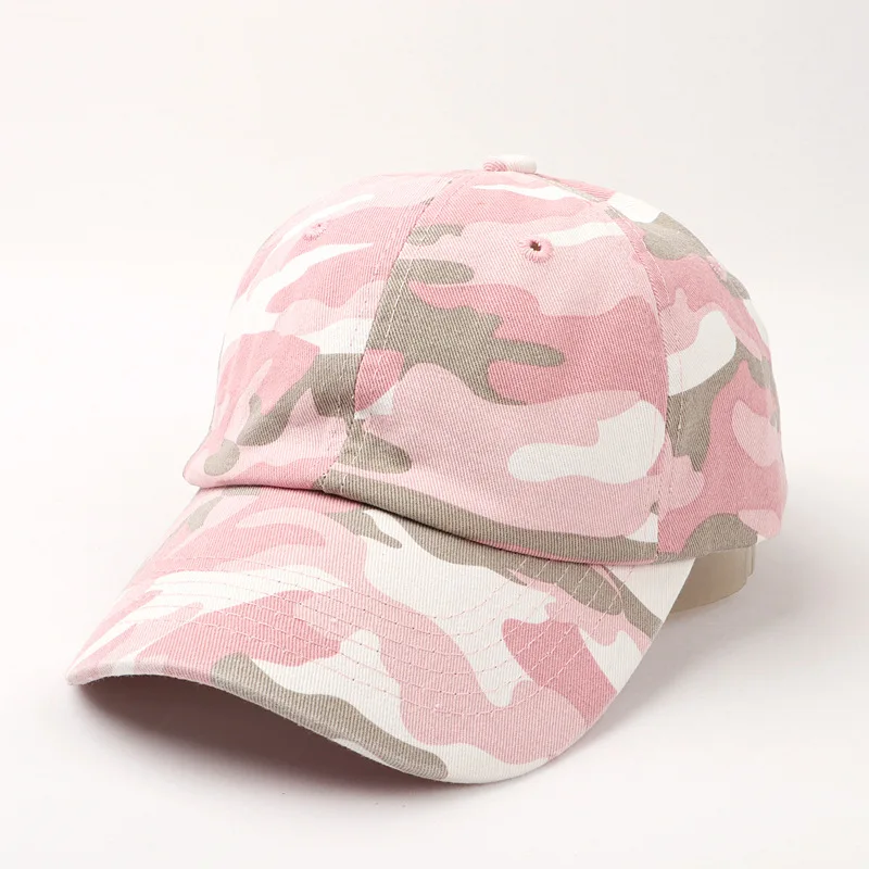 New washed denim camouflage curved brimmed baseball cap for spring and summer men's women's fashionable duckbill