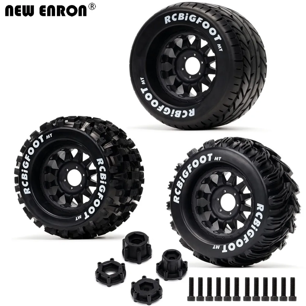 

Bigfoot Monster Rim Tires Fit RC 14mm or 17mm Hex Monster Truck 1/8 Traxxas SLEDGE Tamiya Arrma HPI SAVAGE