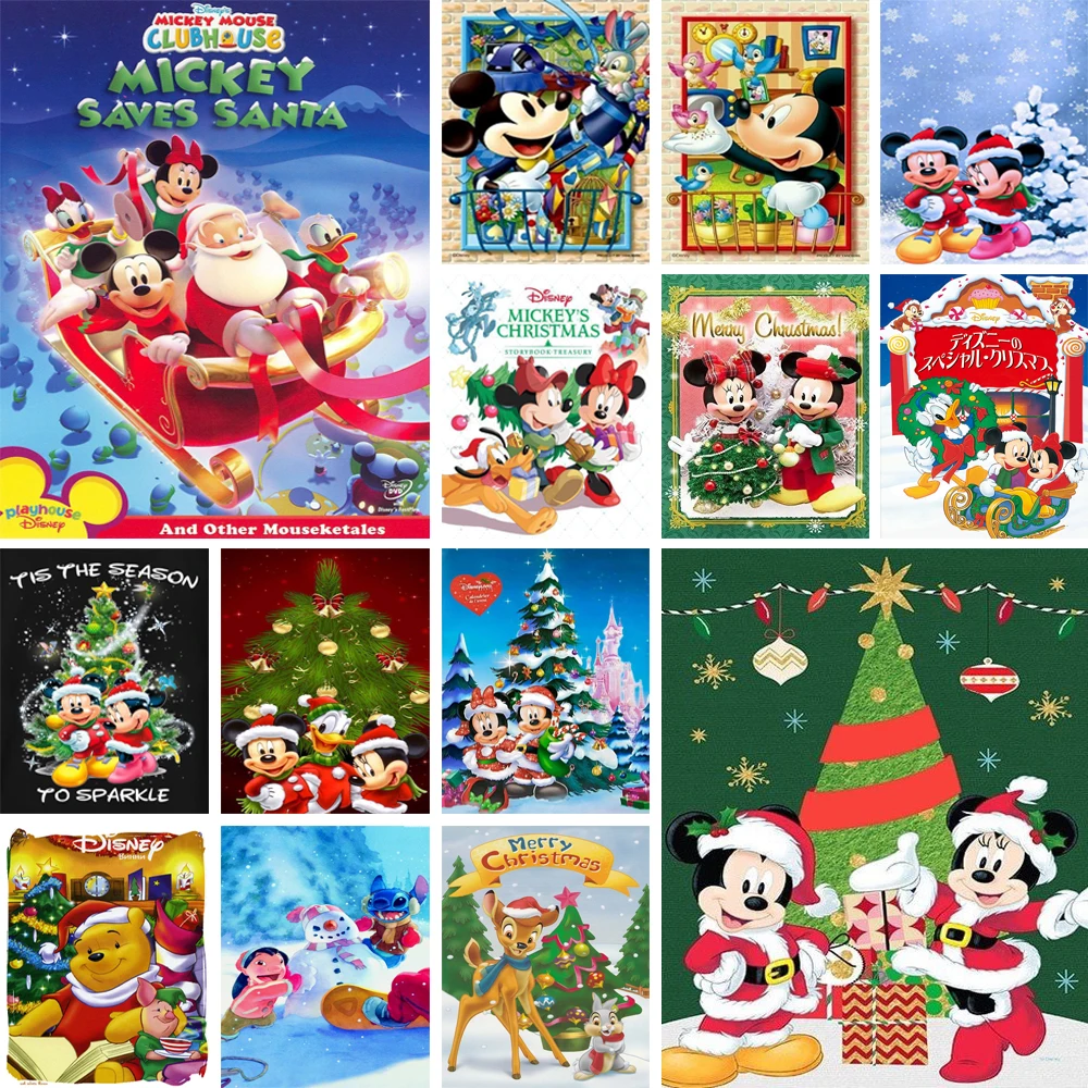 

5D DIY Diamond Painting Disney Christmas Mickey Minnie Full Drill Embroidery Mosaic Cross Stitch Kit Home Decoration Child Gifts