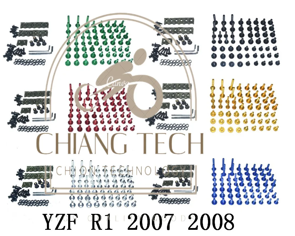 

Motorcycle Complete Fairing Bolts Kit Bodywork Screws For Fit YAMAHA YZF R1 2007 2008