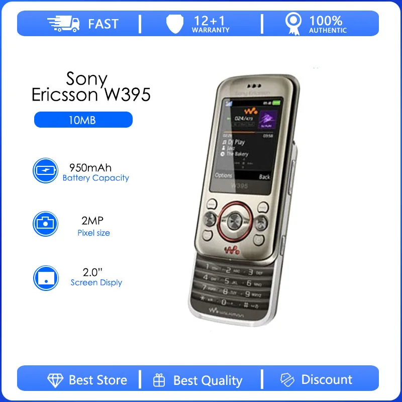 

Sony Ericsson W395 Восстановленный Оригинальный разблокированный сотовый телефон W395 мобильный телефон 2MP FM W395 Бесплатная доставка