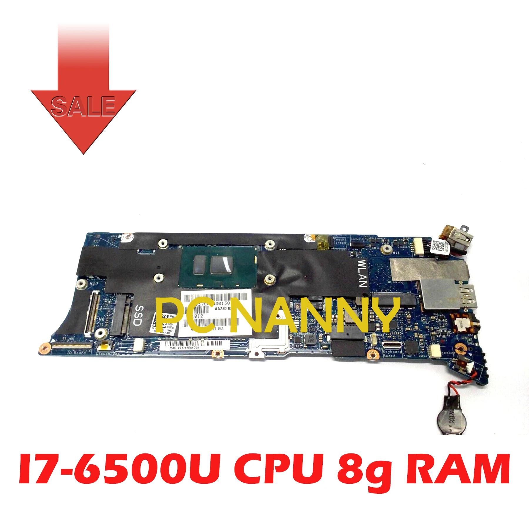 Материнская плата PCNANNY для ноутбука DELL XPS 13 9350, Стандартная плата I7-6500U, процессор 8 ГБ ОЗУ